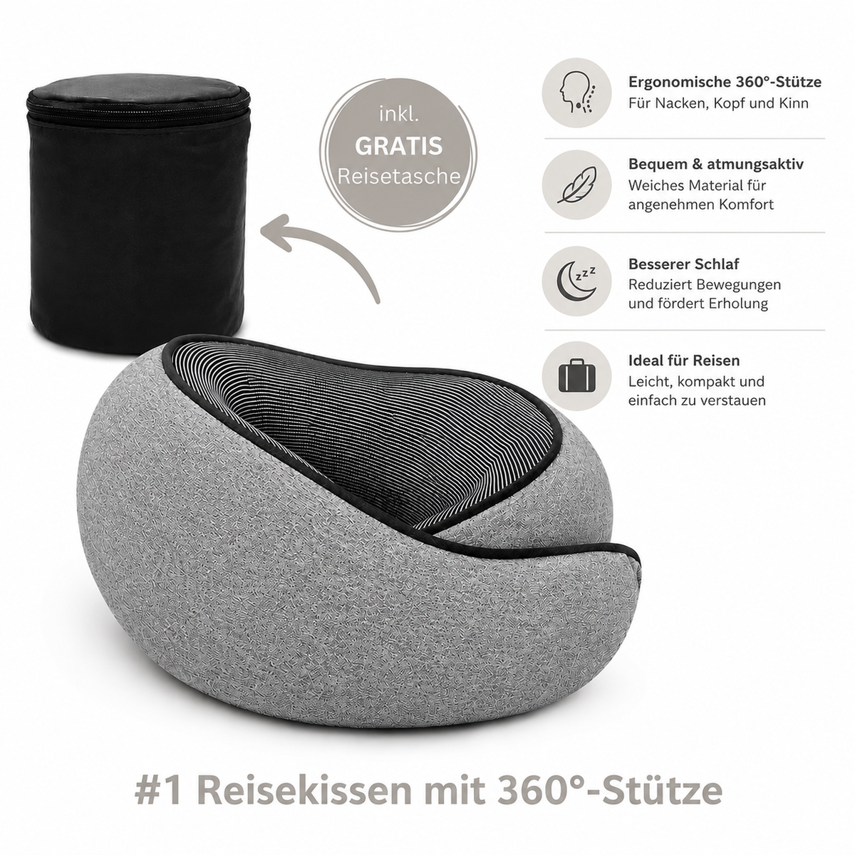 SELAVO Reisekissen - Schluss mit wegkippendem Kopf