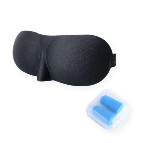 Schlafset: 3D-Schlafmaske + Ohrstöpsel